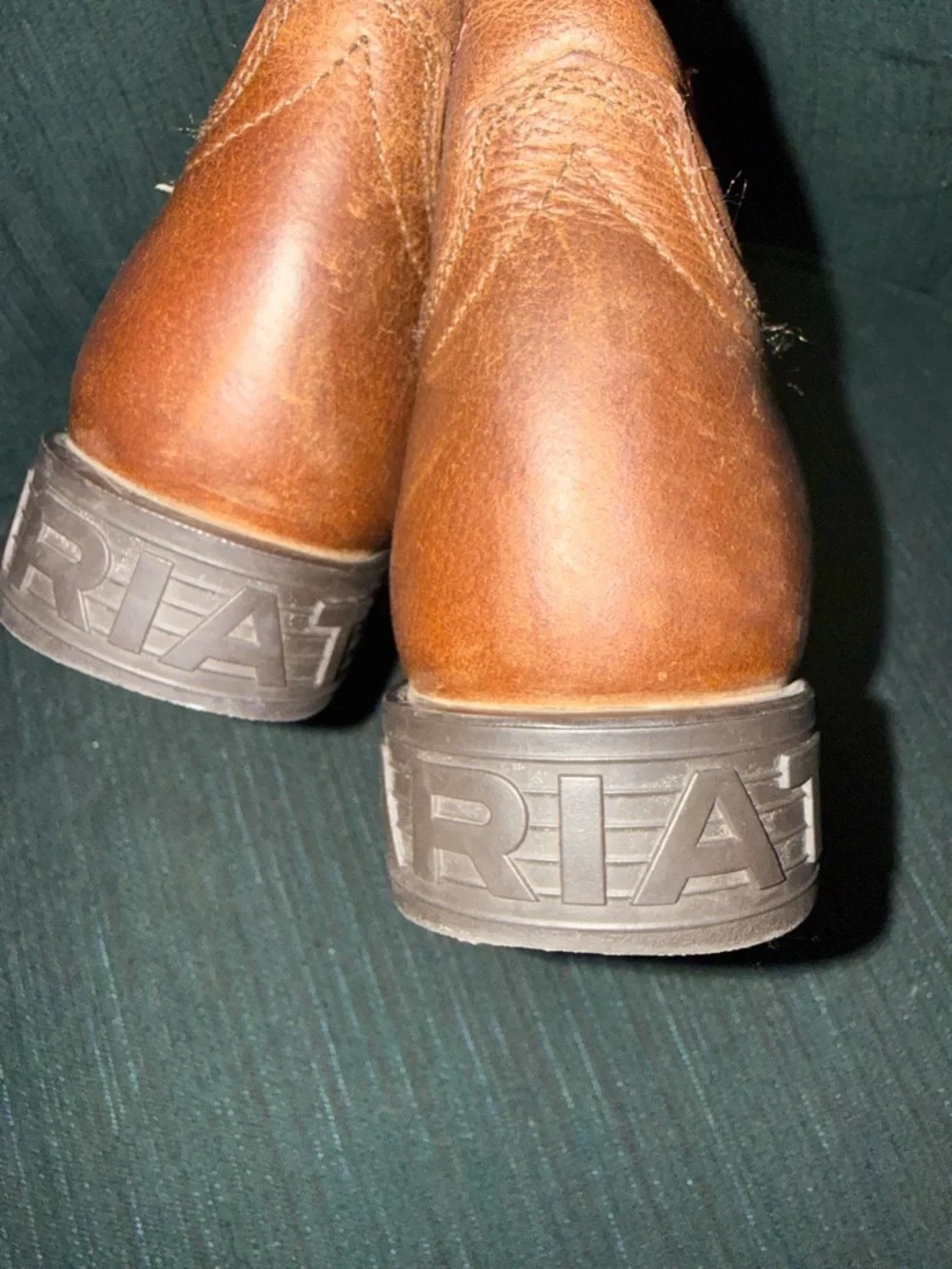 ARIAT Girls Youth Western Cowboy Leather Boots Size 2 Brown Pink Accents